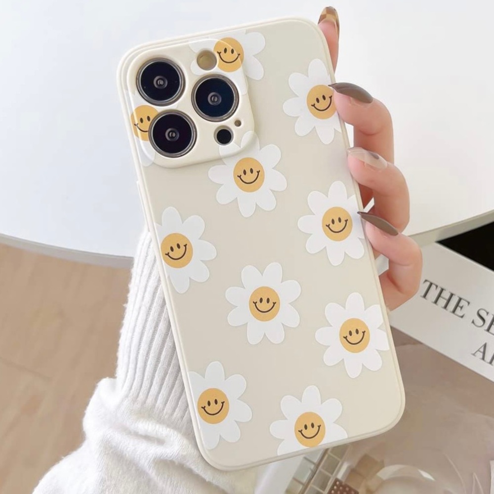Sunflower Smile Cute Flower Phone iPhone 14 Pro 6.1" Smooth Silicone Soft Cover